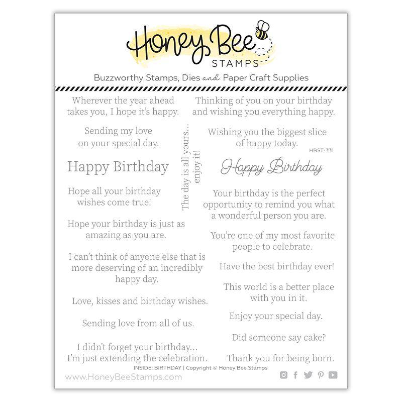 Inside: Birthday Sentiments Stamp Set