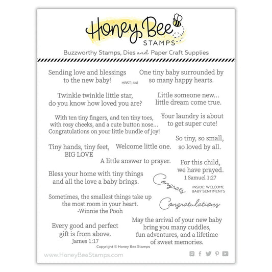 Inside: Welcome Baby Sentiments Stamp Set