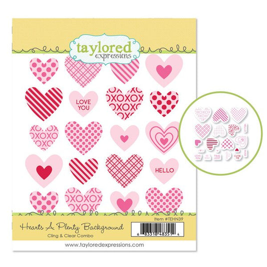 Hearts A Plenty Background Cling & Clear Combo