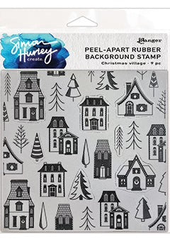 Christmas Village Peel-Apart Background Stamp