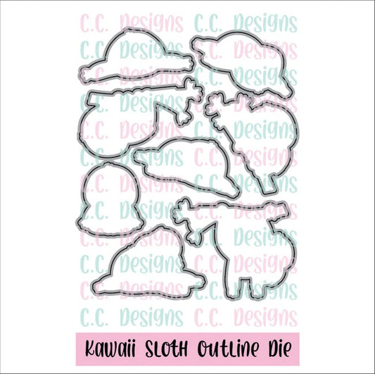 Kawaii Sloths Outline Die