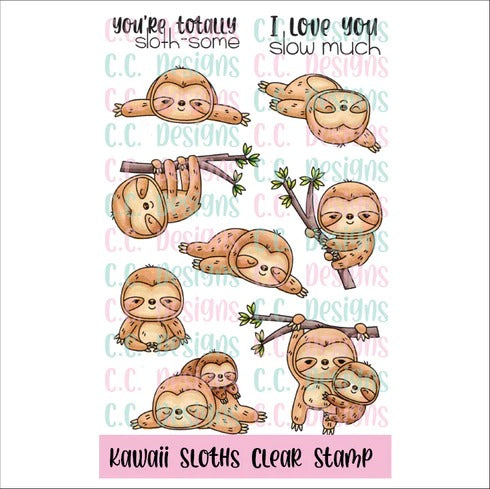 Kawaii Sloths Stamp Set