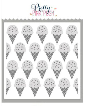 Layered Ice Cream Cones Stencils