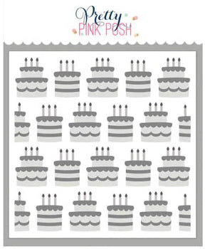 Layered Birthday Cakes Stencils