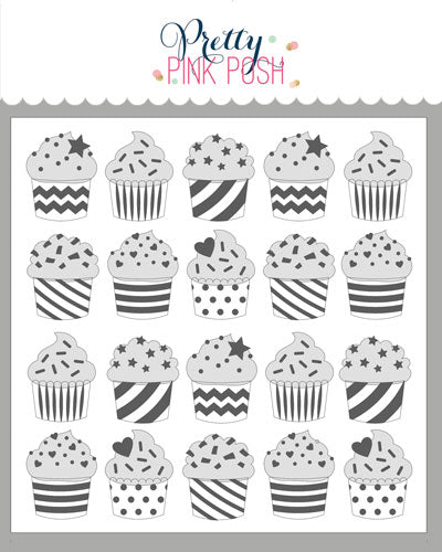 Layered Cupcakes Stencils