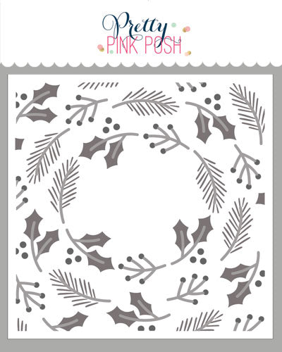 Layered Winter Wreath Stencil