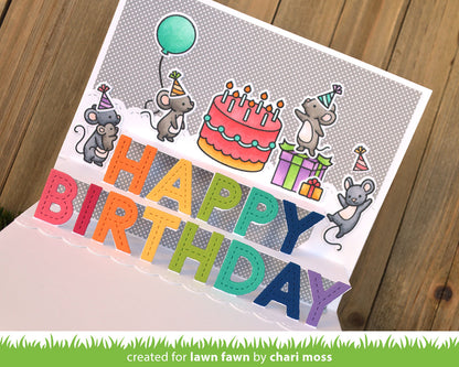 Pop-Up Happy Birthday Lawn Cuts