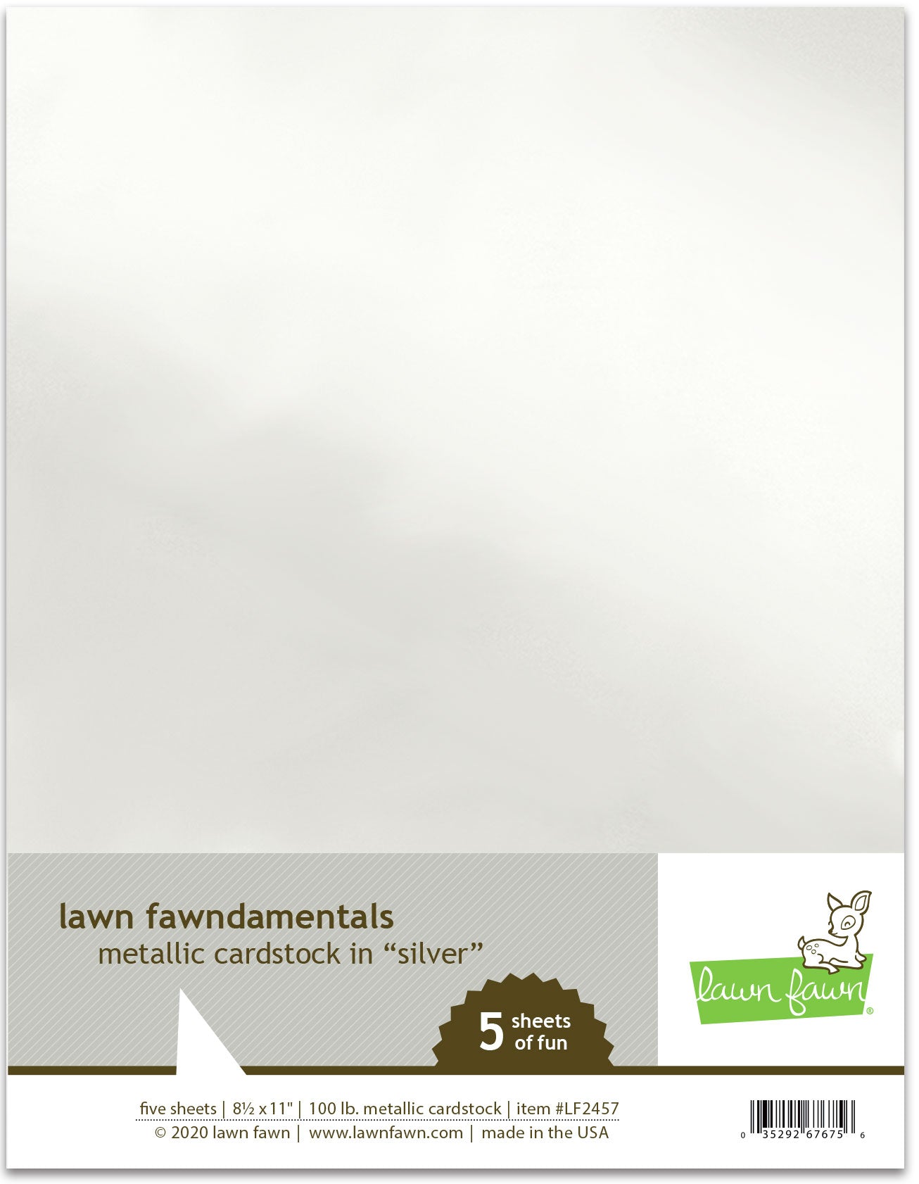 8.5 x 11 Metallic Cardstock - Silver