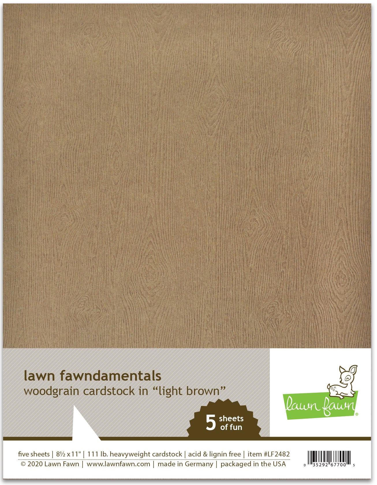 8.5 x 11 Woodgrain Cardstock - Light Brown