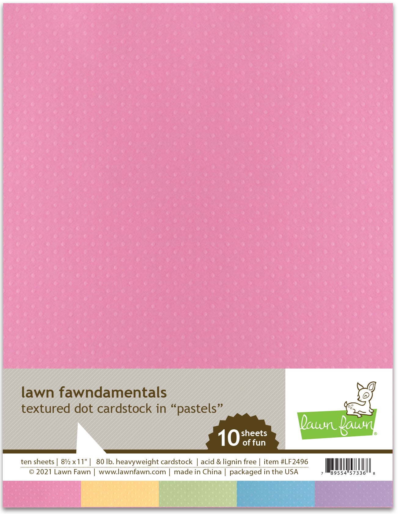 8.5 x 11 Textured Dot Cardstock - Pastels