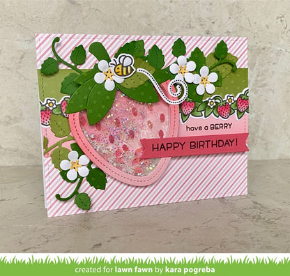 Stitched Strawberry Frame Lawn Cuts