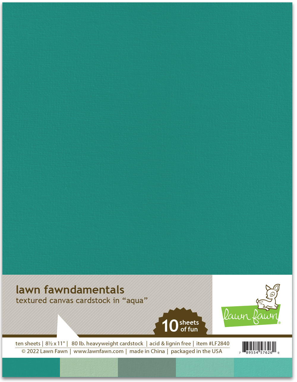 Textured Canvas 8.5 X 11 Cardstock - Aqua