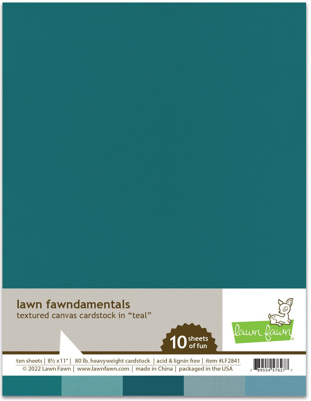 Textured Canvas 8.5 X 11 Cardstock - Teal