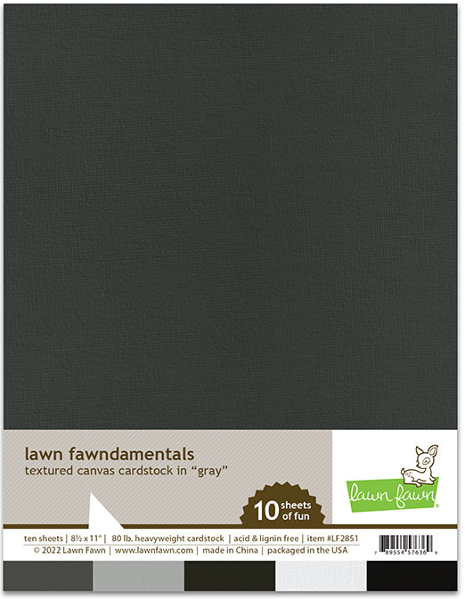 Textured Canvas 8.5X11 Cardstock - Gray