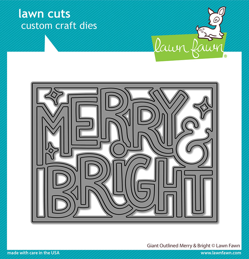 Giant Outlined Merry & Bright Lawn Cuts