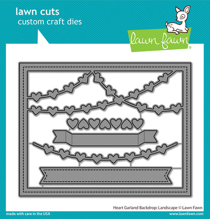 Heart Garland Backdrop: Landscape Lawn Cuts