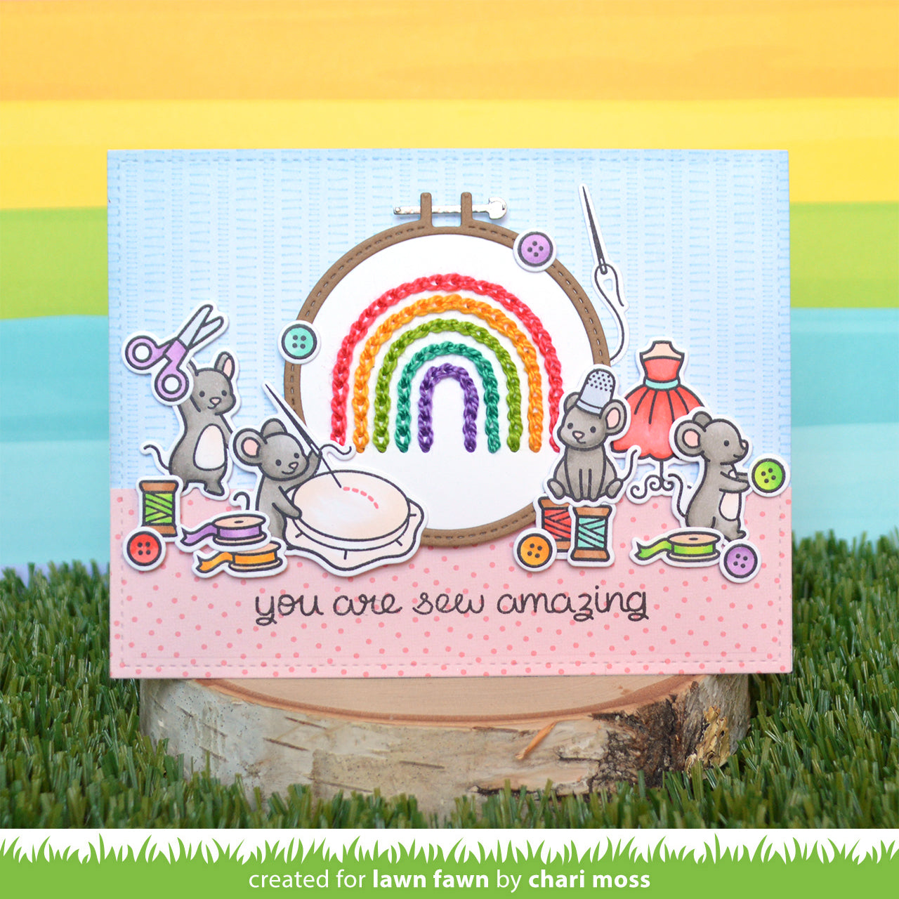 Embroidery Hoop Rainbow Add-On Lawn Cuts