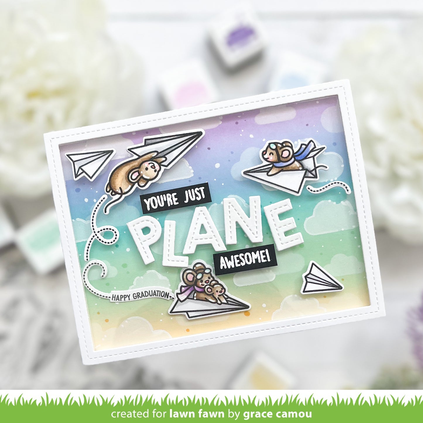 Just Plane Awesome Sentiment Trails Stamp Set