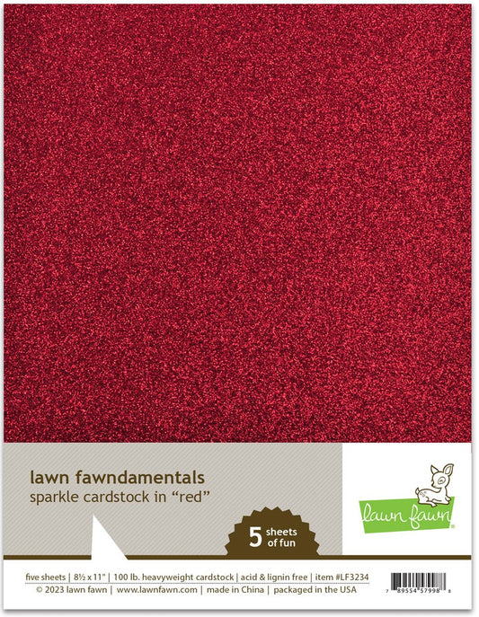 8.5 x 11 Sparkle Cardstock Red