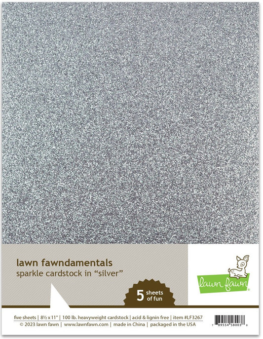 8.5 x 11 Sparkle Cardstock - Silver