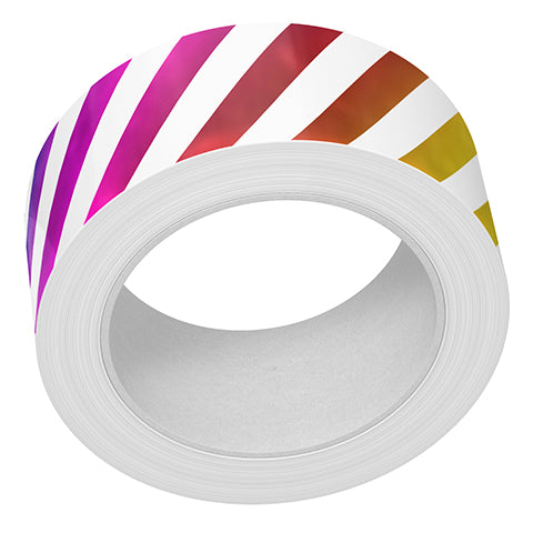 Diagonal Rainbow Stripes Folied Washi Tape