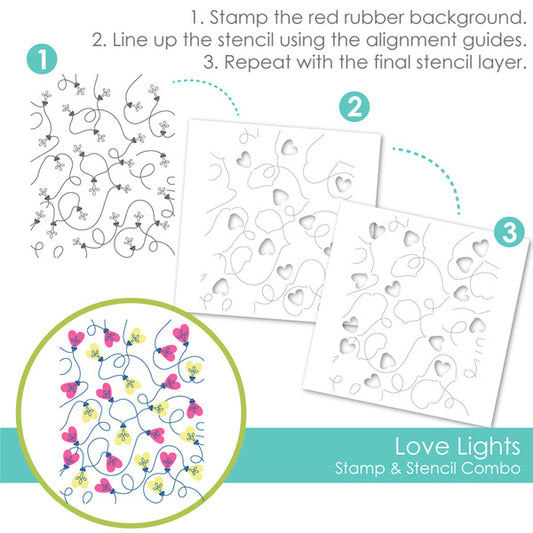 Love Lights Stamp & Stencil Combo