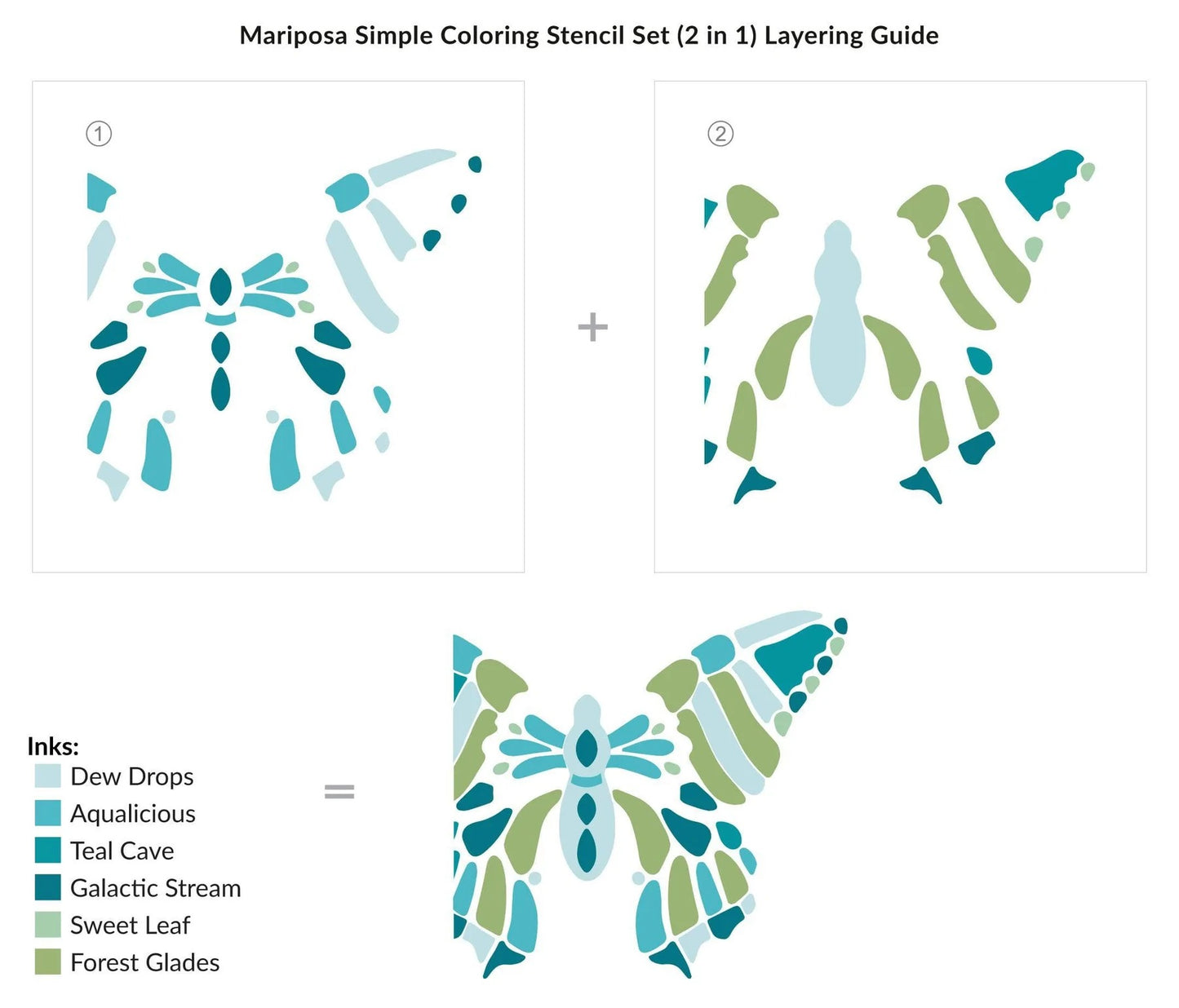 Mariposa Simple Coloring Stencil Set