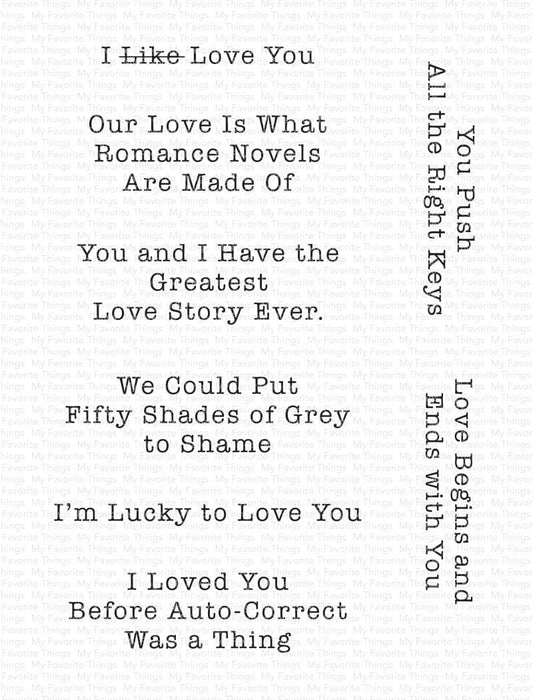 Typewriter Sentiments: Love Stamp Set
