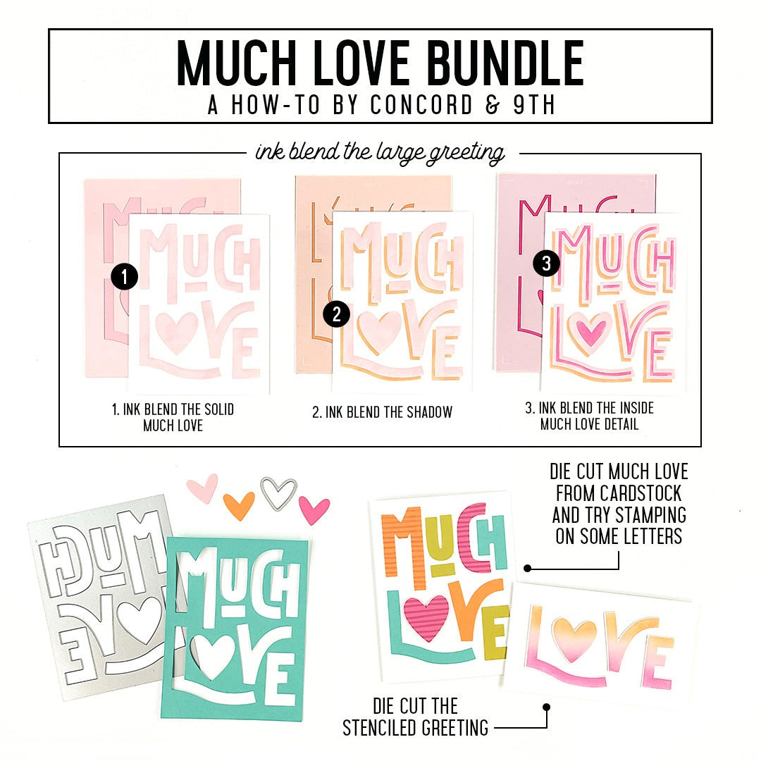 Much Love Stencil Set