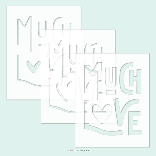 Much Love Stencil Set