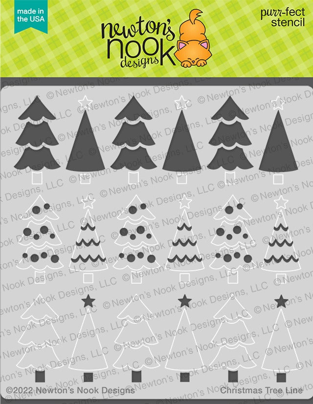 Christmas Tree Line Stencil