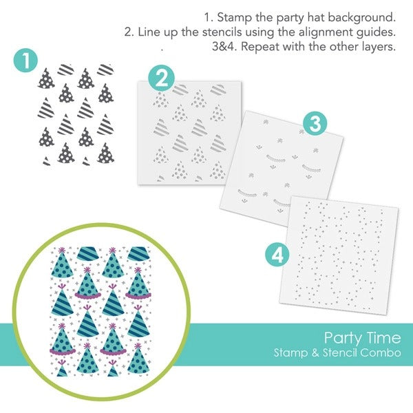 Party Time Stamp & Stencil Combo