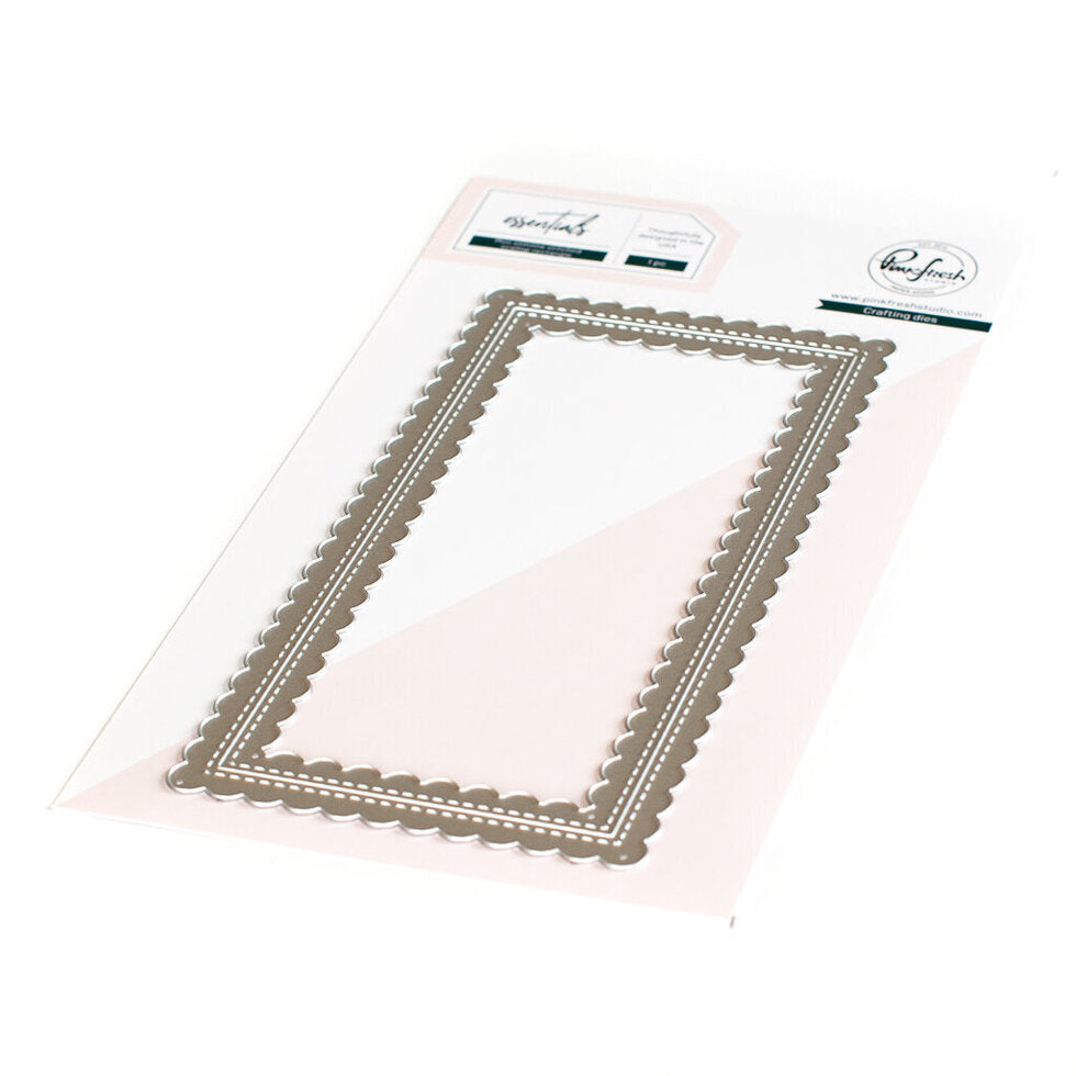 Essentials Mini Slimline Stitched Scalloped Rectangle Dies