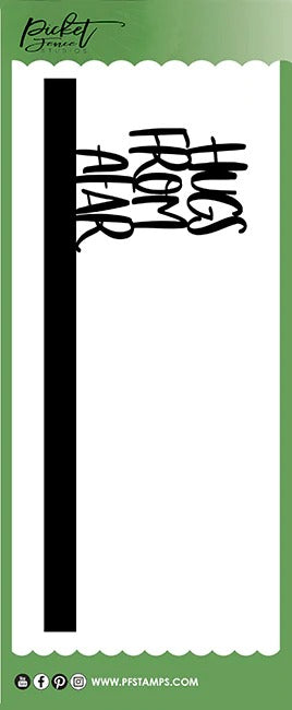 Slim Line Hugs from Afar Word Topper Die