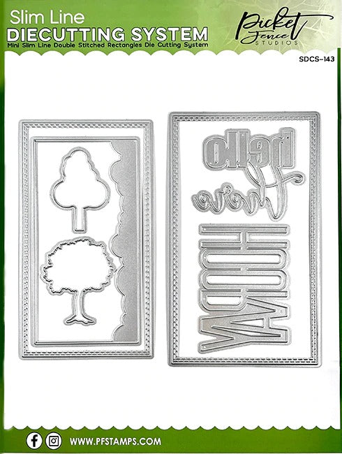 Mini Slim Line Double Stitched Rectangles Die Cutting System