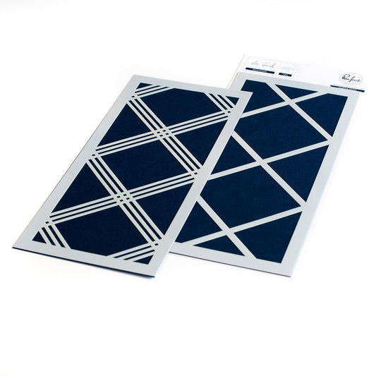 Diamond Plaid Layering Stencil Set