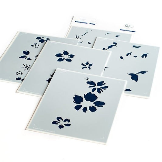 Seamless Floral Panel Layered Stencils