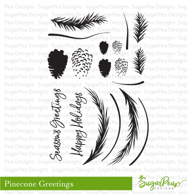 Pinecone Greetings Stamp Set