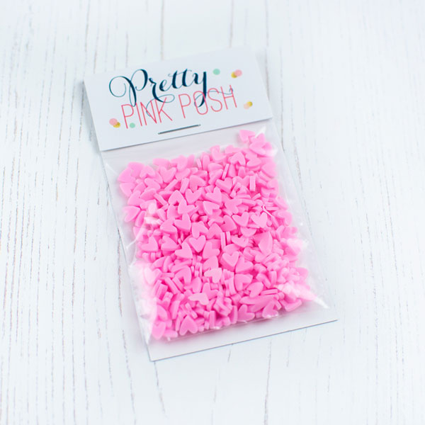 Pink Hearts Clay Confetti