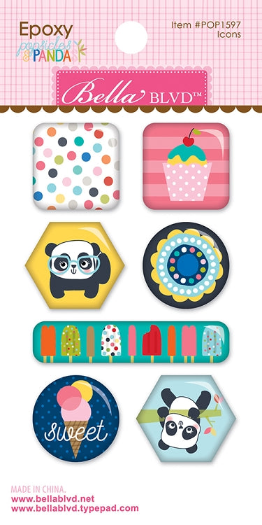 Popsicles & Pandas Icons Epoxy Stickers