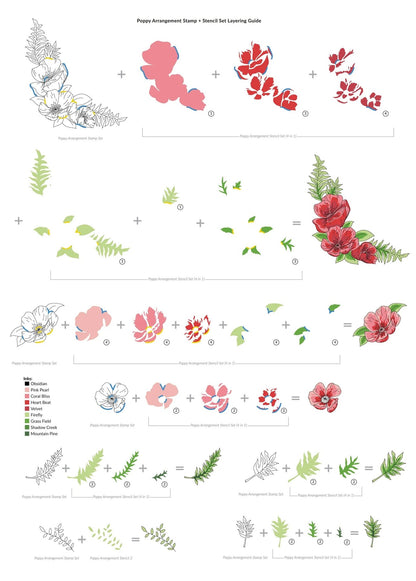 Poppy Arrangement Stencil Set