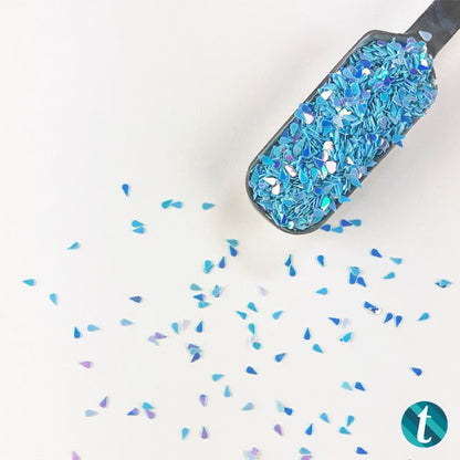 Puddle Jumping: Iridescent Lt. Blue Raindrop Confetti Mix