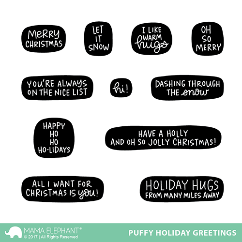 Puffy Holiday Greetings Stamp Set