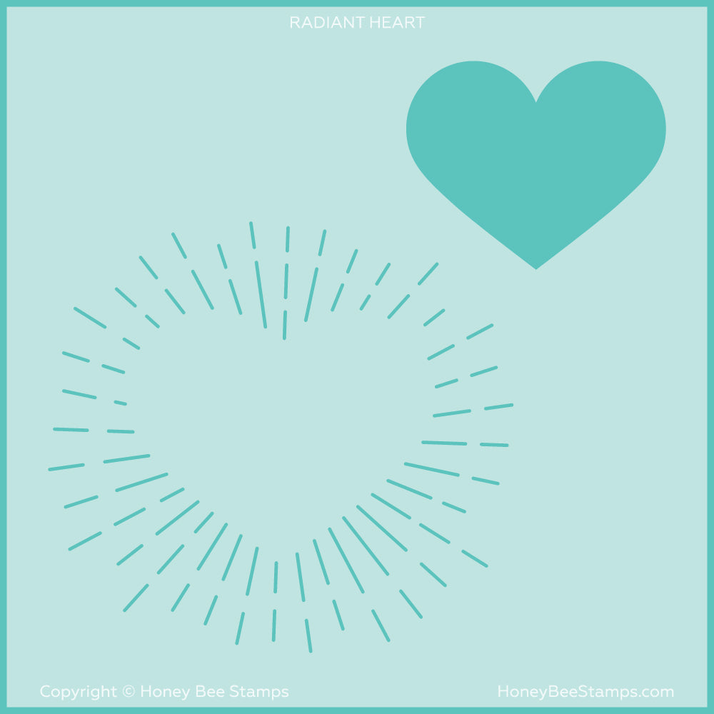 Radiant Heart Background Stencil