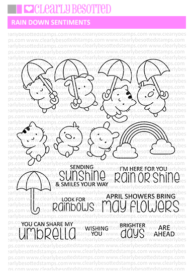 Rain Down Sentiments Stamp Set