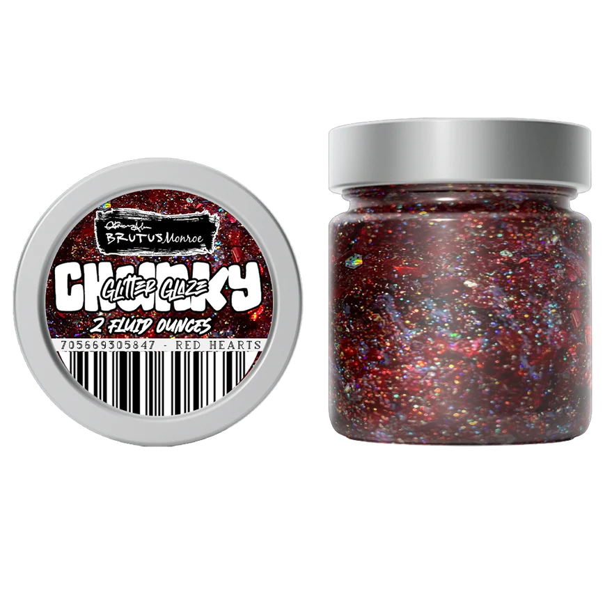 Chunky Glitter Glaze - Red Hearts