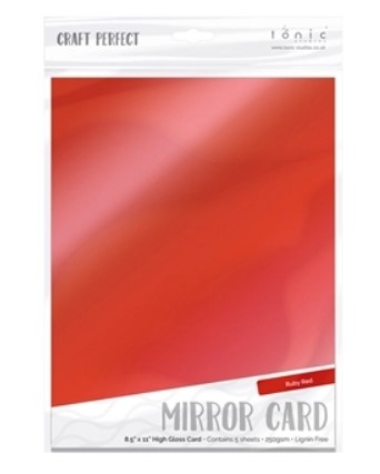 Glossy Mirror Cardstock 8.5x11 Ruby Red