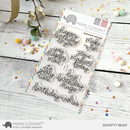 Scripty Bday Stamp Set