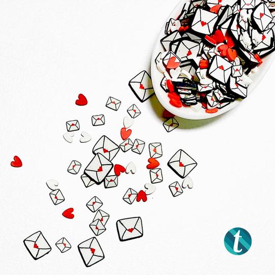 Sending Love Clay Envelope Sprinkles Embellishment Mix