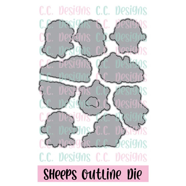 Kawaii Sheep Outline Die